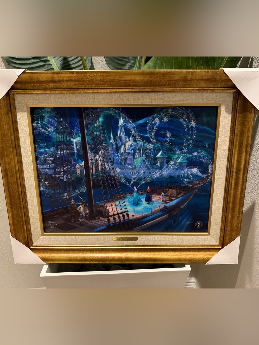 Thomas Kinkade Studios Disney Frozen Love and Magic framed art NEW
